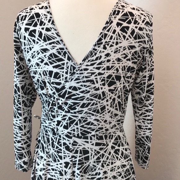 Lily Faux Front & Back Wrap Pullover Knit Dress - Picture 5 of 8